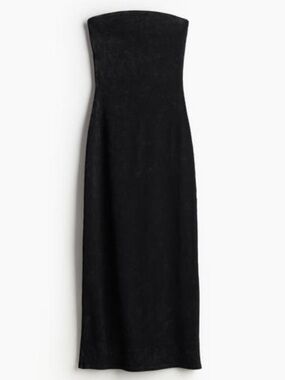 H&M Ribbed Bandeau Dress. Charcoal. XS